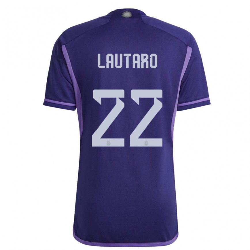 Mujer Camiseta Argentina Lautaro Martinez #22 Morado 2ª Equipación 22-24