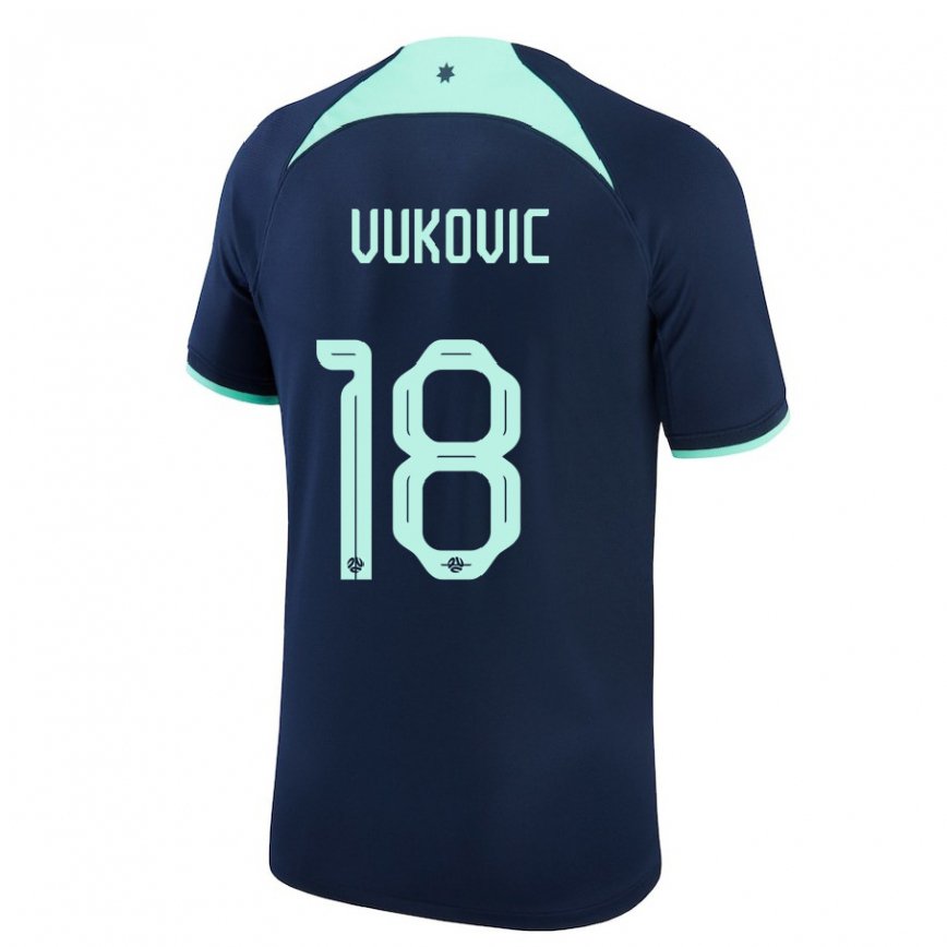 Mujer Camiseta Australia Danny Vukovic #18 Azul Oscuro 2ª Equipación 22-24