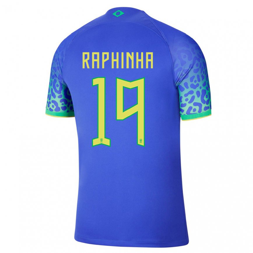 Mujer Camiseta Brasil Raphinha #19 Azul 2ª Equipación 22-24