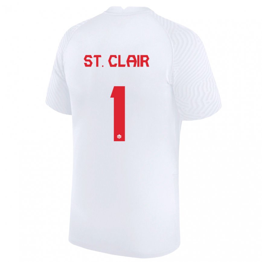 Mujer Camiseta Canadá Dayne St Clair #1 Blanco 2ª Equipación 22-24