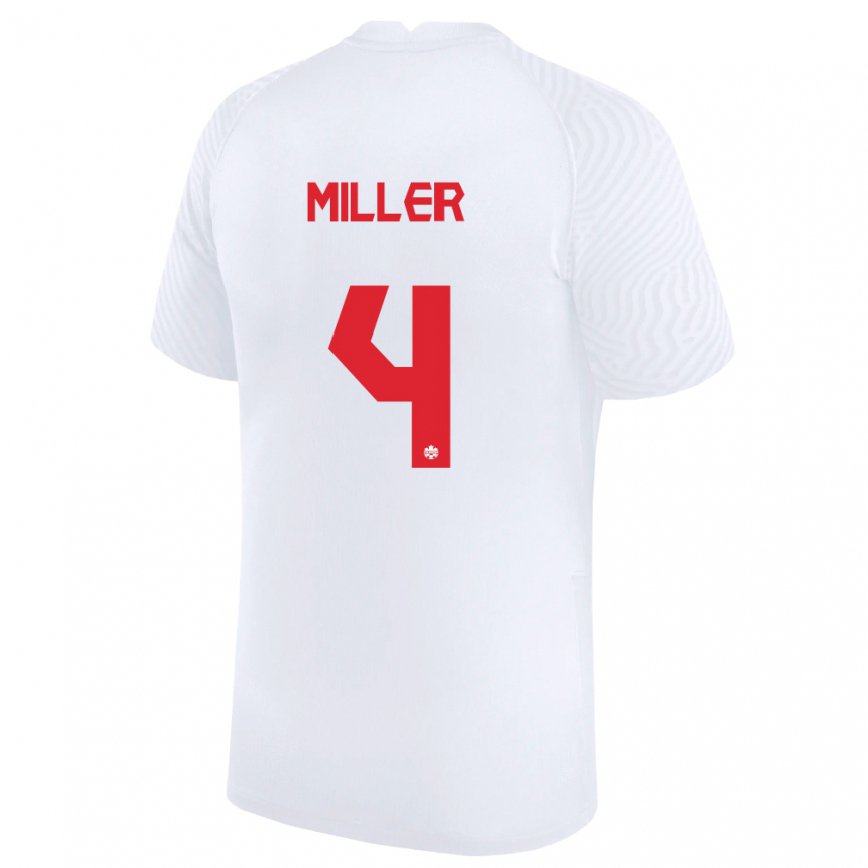 Mujer Camiseta Canadá Kamal Miller #4 Blanco 2ª Equipación 22-24