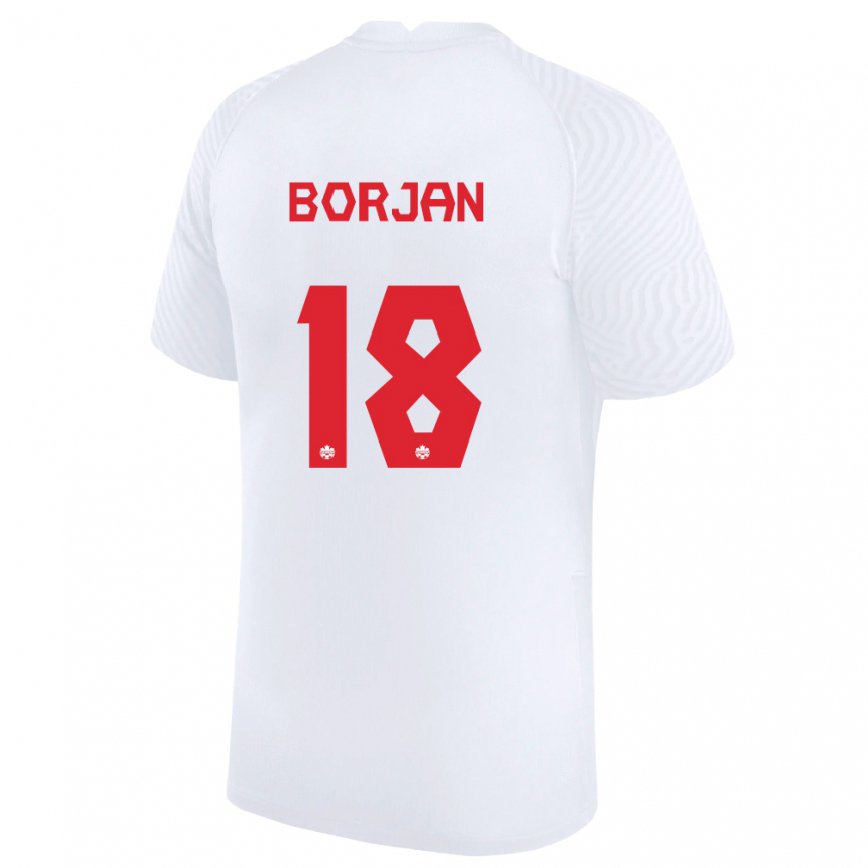 Mujer Camiseta Canadá Milan Borjan #18 Blanco 2ª Equipación 22-24