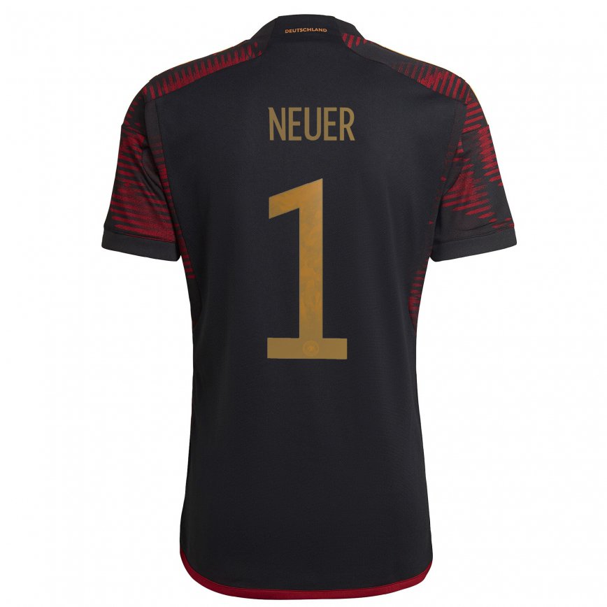 Mujer Camiseta Alemania Manuel Neuer #1 Granate Negro 2ª Equipación 22-24