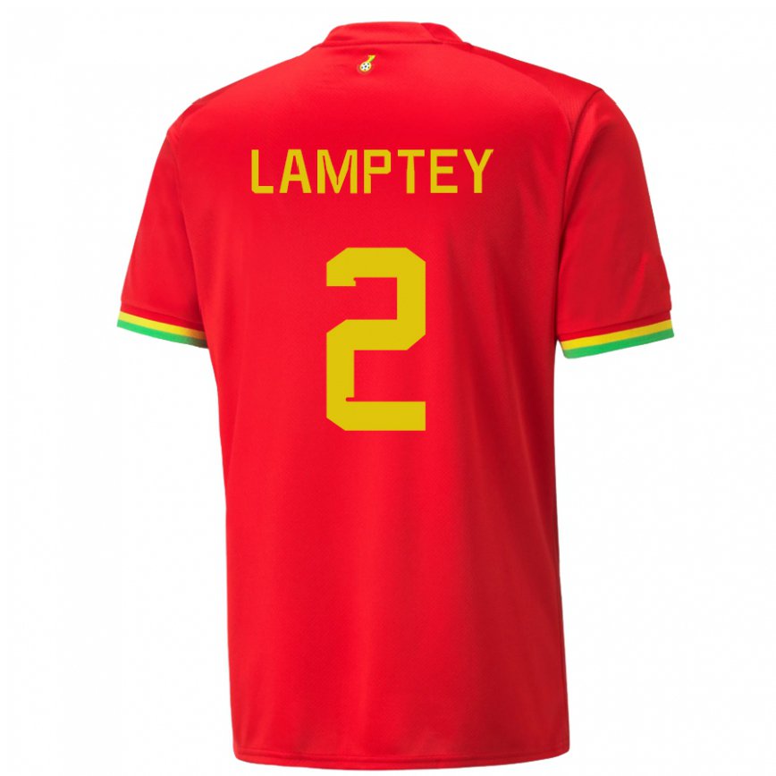 Mujer Camiseta Ghana Tariq Lamptey #2 Rojo 2ª Equipación 22-24