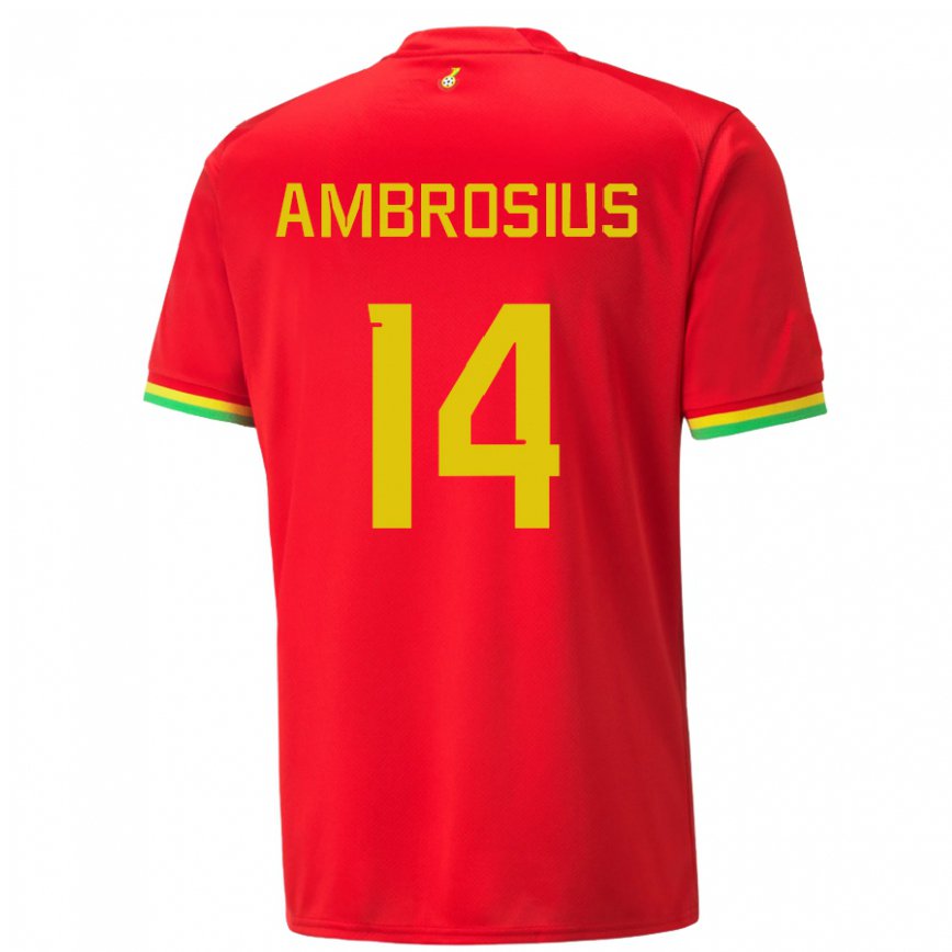 Mujer Camiseta Ghana Stephan Ambrosius #14 Rojo 2ª Equipación 22-24