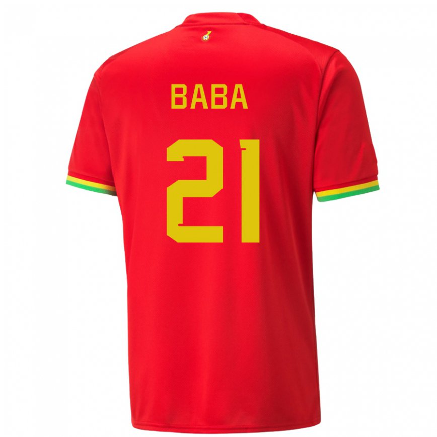 Mujer Camiseta Ghana Iddrisu Baba #21 Rojo 2ª Equipación 22-24
