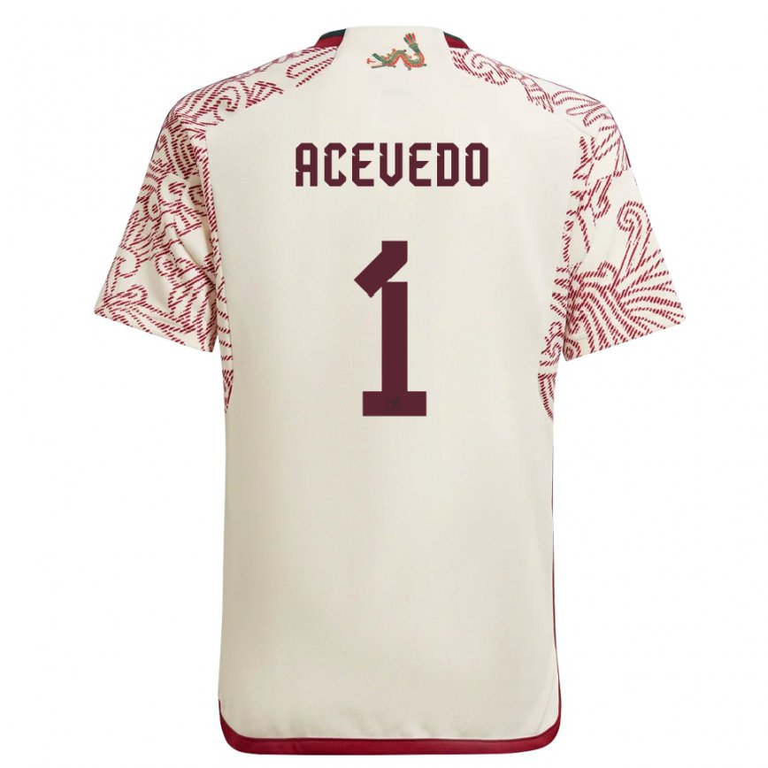 Mujer Camiseta México Carlos Acevedo #1 Maravilla Blanco Rojo 2ª Equipación 22-24