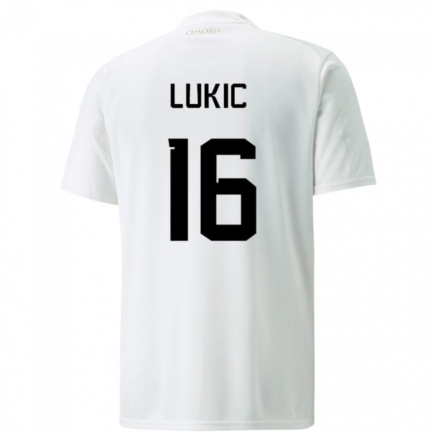 Mujer Camiseta Serbia Sasa Lukic #16 Blanco 2ª Equipación 22-24