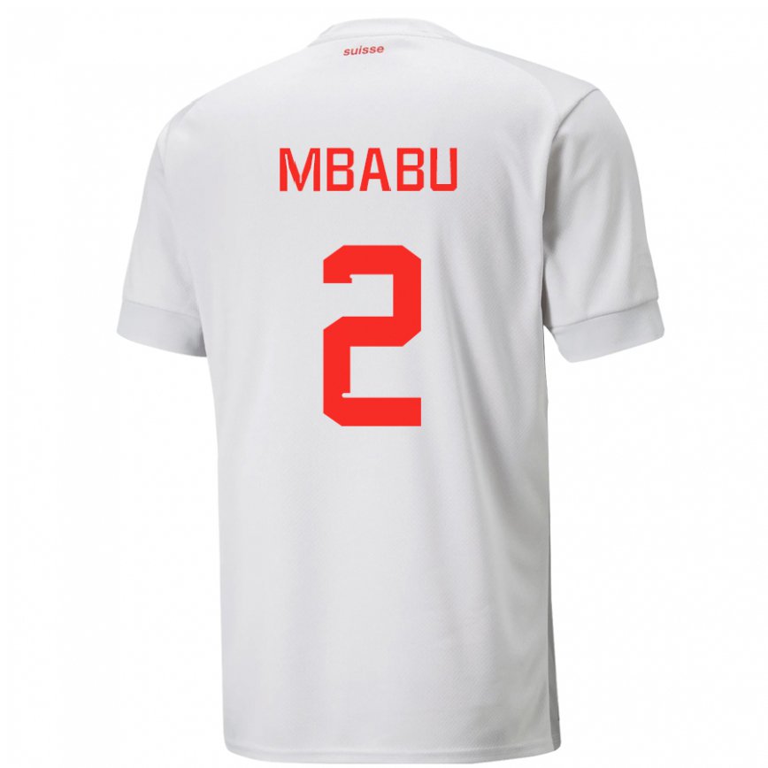 Mujer Camiseta Suiza Kevin Mbabu #2 Blanco 2ª Equipación 22-24