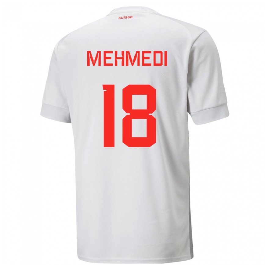 Mujer Camiseta Suiza Admir Mehmedi #18 Blanco 2ª Equipación 22-24