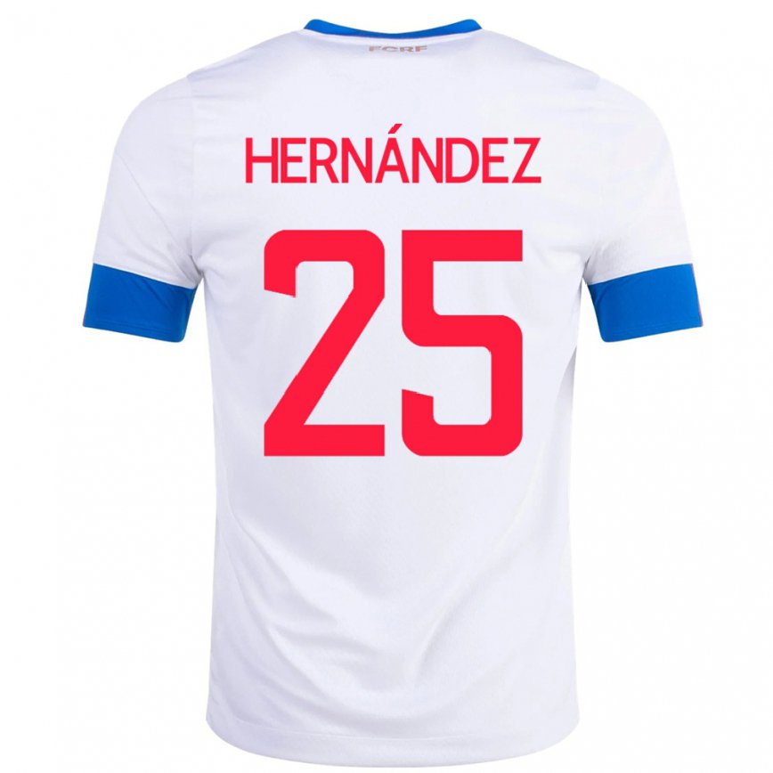 Mujer Camiseta Costa Rica Anthony Hernandez #25 Blanco 2ª Equipación 22-24