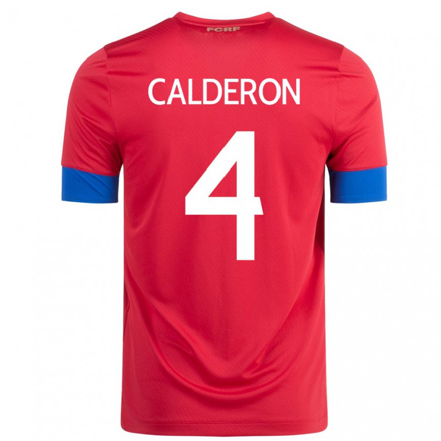 Niño Camiseta Costa Rica Brandon Calderon #4 Rojo 1ª Equipación 22-24