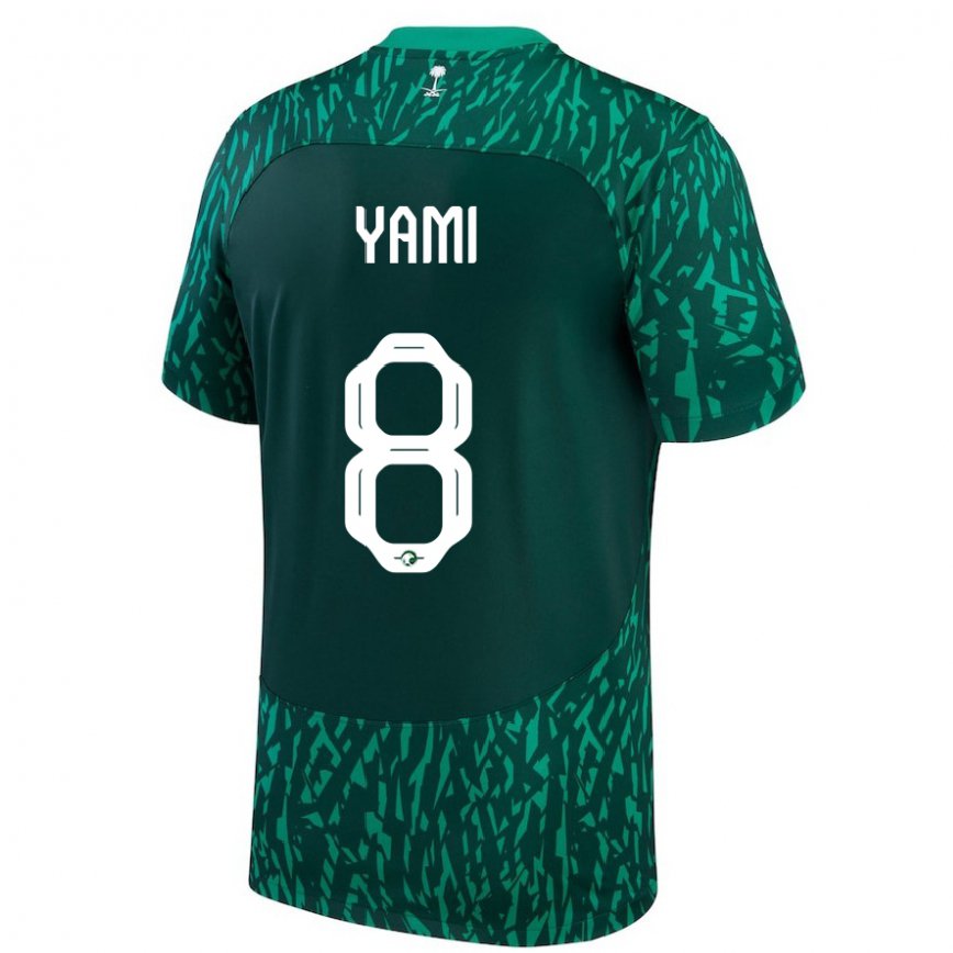 Niño Camiseta Arabia Saudita Riyadh Yami #8 Verde Oscuro 2ª Equipación 22-24