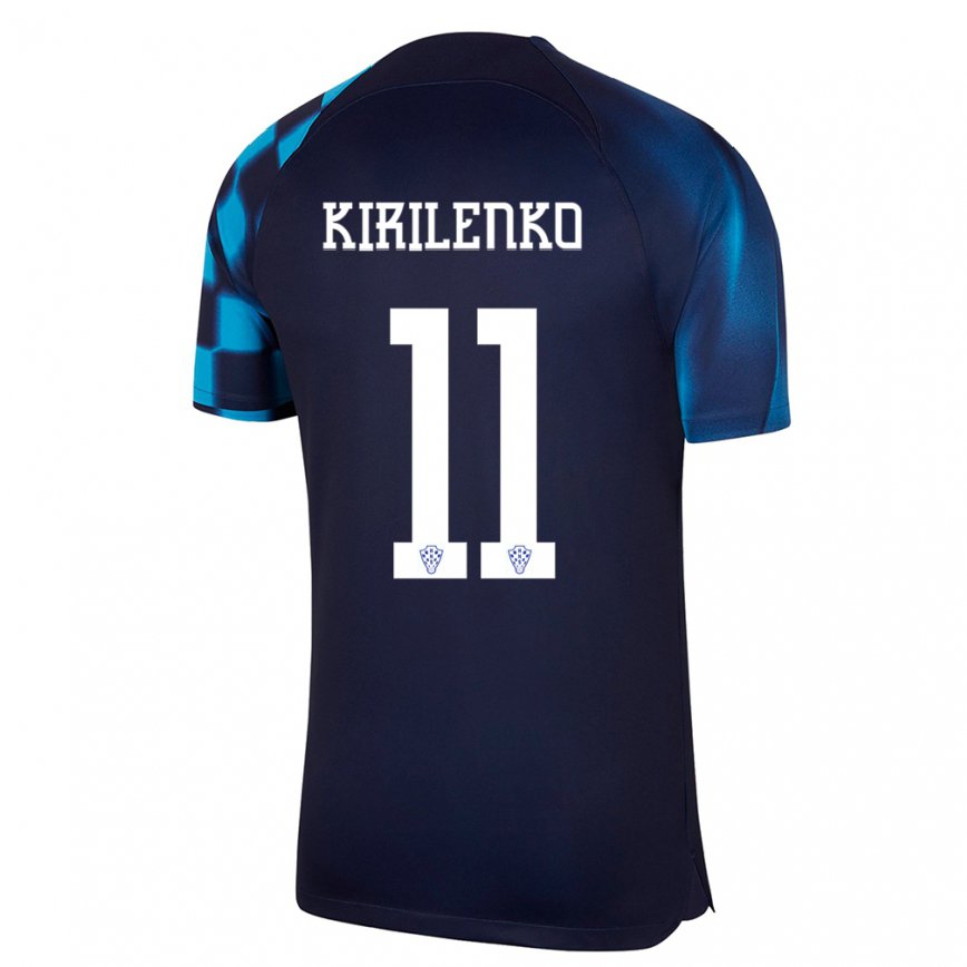 Descifrar Tecnología Perseguir Niño Camiseta Croacia Ivana Kirilenko #11 Azul Oscuro 2ª Equipación 22-24
