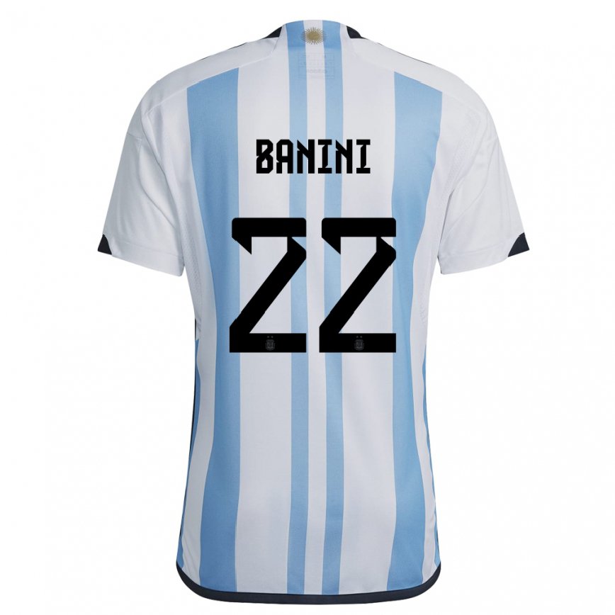 Hombre Camiseta Argentina Estefania Banini #22 Blanco Cielo Azul 1ª Equipación 22-24