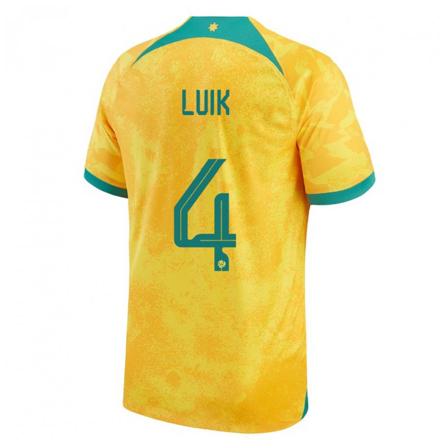 Hombre Camiseta Australia Aivi Luik #4 Dorado 1ª Equipación 22-24
