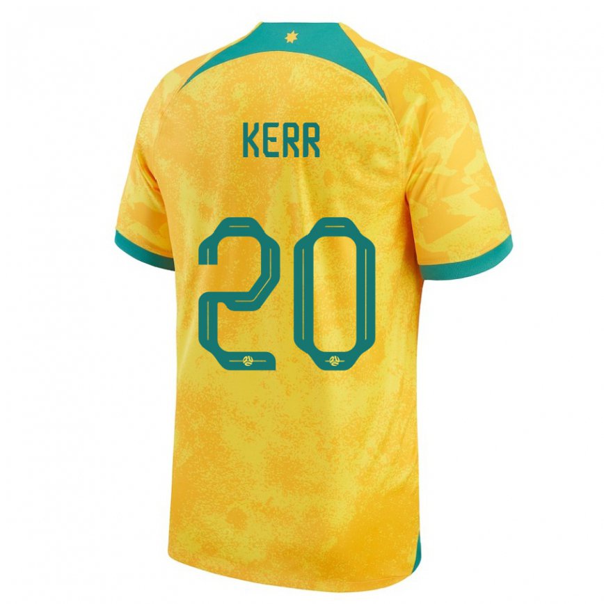Hombre Camiseta Australia Sam Kerr #20 Dorado 1ª Equipación 22-24