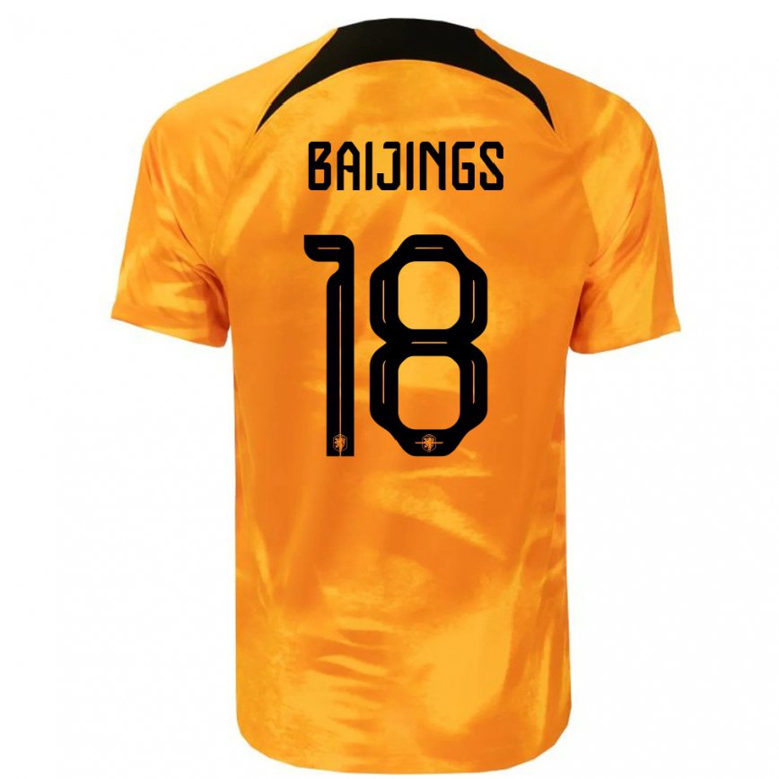 Hombre Camiseta Países Bajos Jill Baijings #18 Naranja Láser 1ª Equipación 22-24