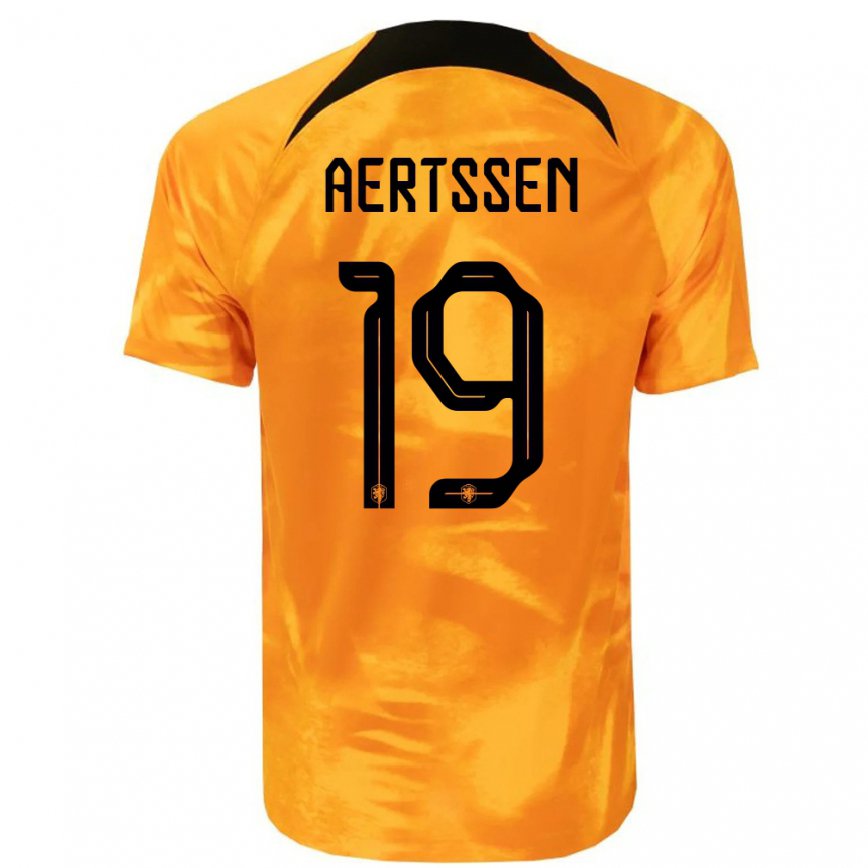 Hombre Camiseta Países Bajos Olivier Aertssen #19 Naranja Láser 1ª Equipación 22-24