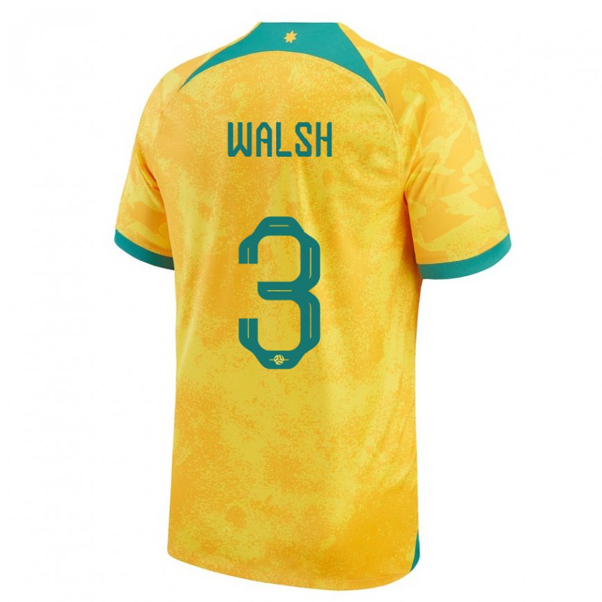 Hombre Camiseta Australia Daniel Walsh #3 Dorado 1ª Equipación 22-24