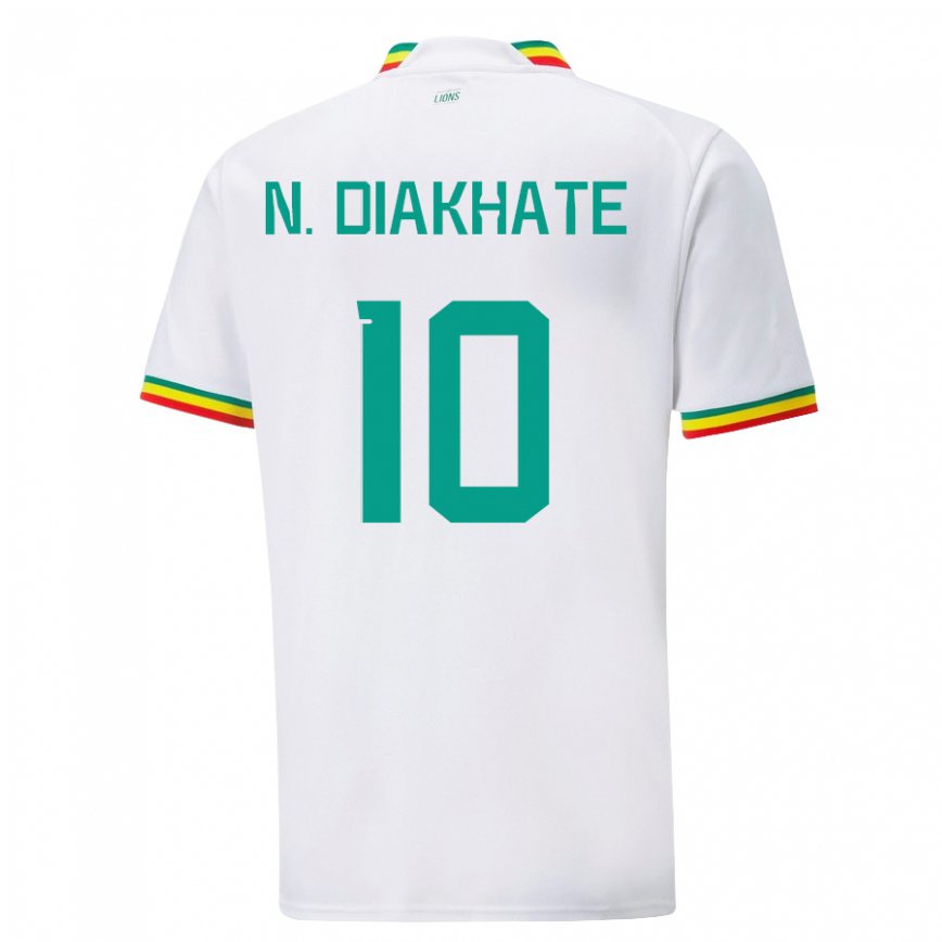 Hombre Camiseta Senegal Ndeye Awa Diakhate #10 Blanco 1ª Equipación 22-24