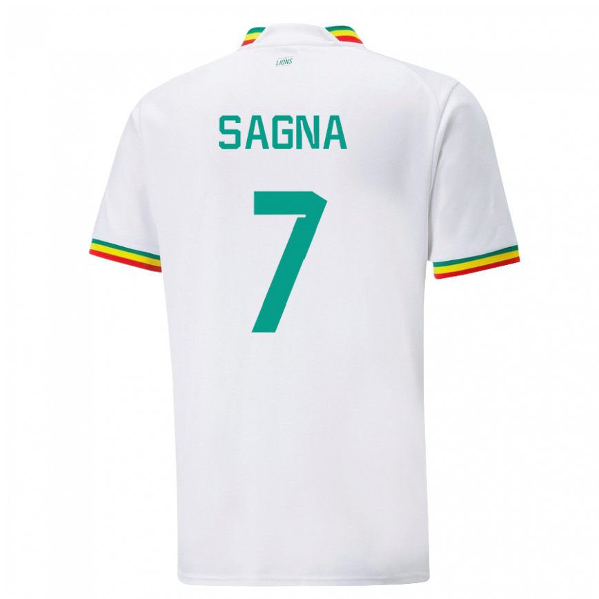 Hombre Camiseta Senegal Amadou Sagna #7 Blanco 1ª Equipación 22-24