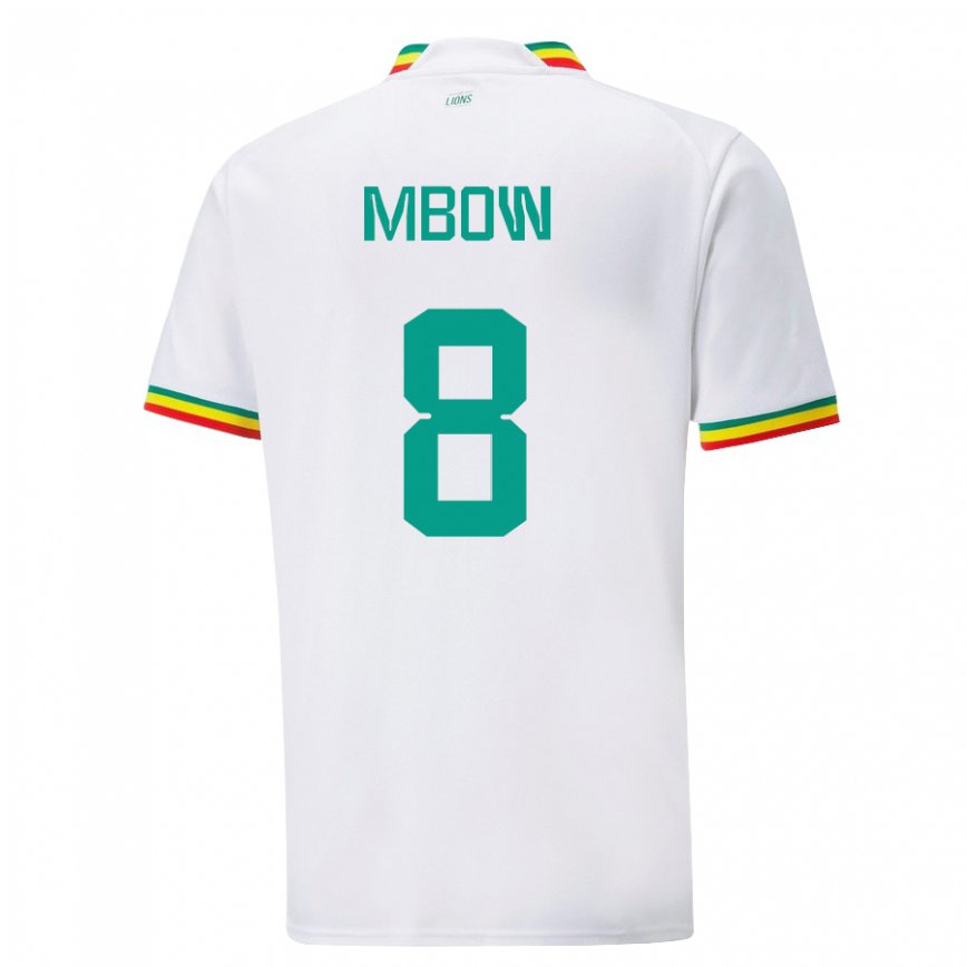 Hombre Camiseta Senegal Mamadou Mbow #8 Blanco 1ª Equipación 22-24