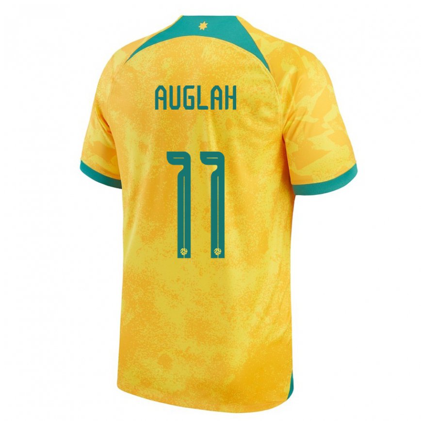 Hombre Camiseta Australia Ali Auglah #11 Dorado 1ª Equipación 22-24