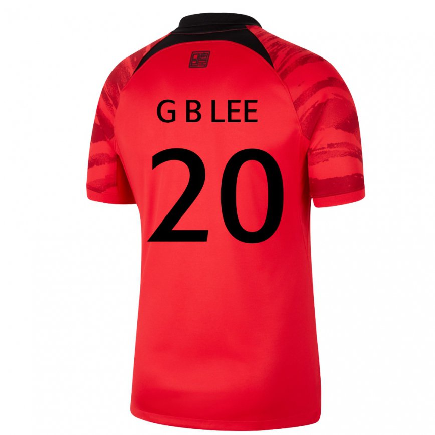 Hombre Camiseta Corea Del Sur Lee Gyu Baeg #20 Negro Rojo 1ª Equipación 22-24