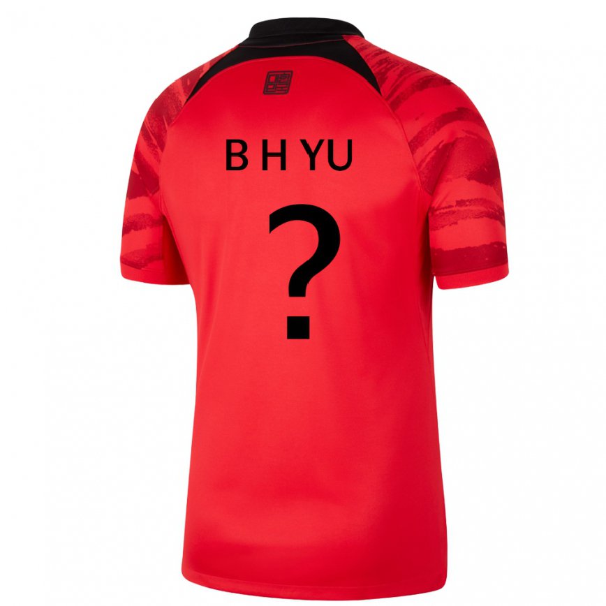Hombre Camiseta Corea Del Sur Yu Byeong Heon #0 Negro Rojo 1ª Equipación 22-24