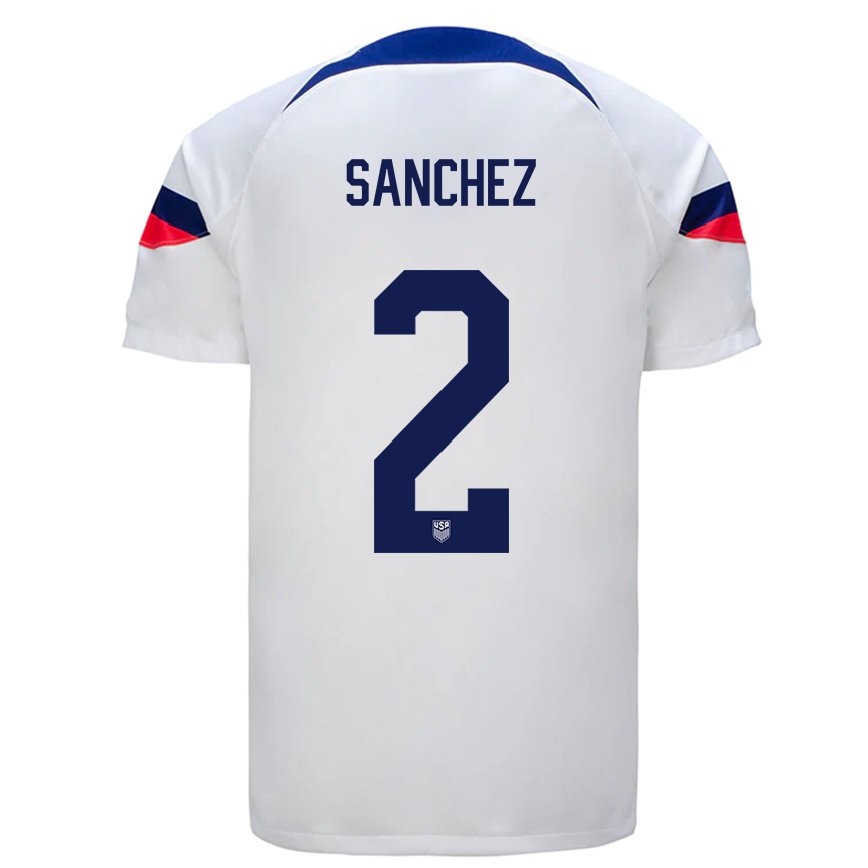 Hombre Camiseta Estados Unidos Ashley Sanchez #2 Blanco 1ª Equipación 22-24