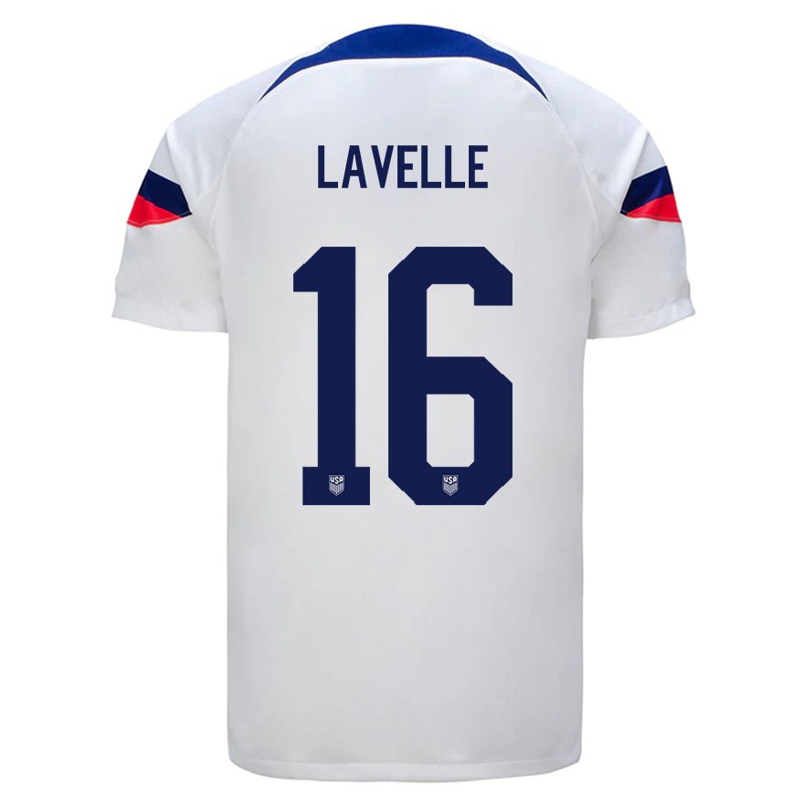 Hombre Camiseta Estados Unidos Rose Lavelle #16 Blanco 1ª Equipación 22-24