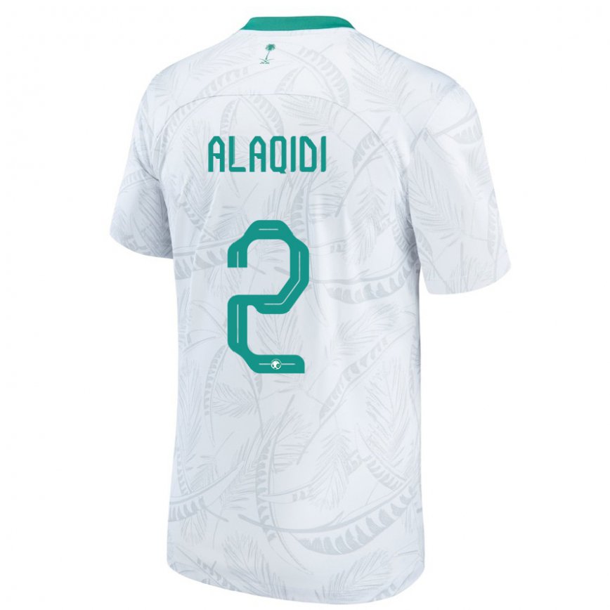 Hombre Camiseta Arabia Saudita Nawaf Alaqidi #2 Blanco 1ª Equipación 22-24