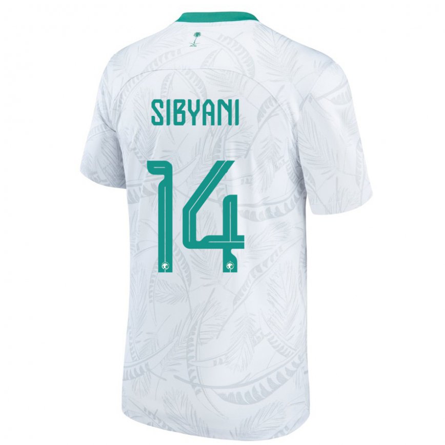 Hombre Camiseta Arabia Saudita Meshal Sibyani #14 Blanco 1ª Equipación 22-24