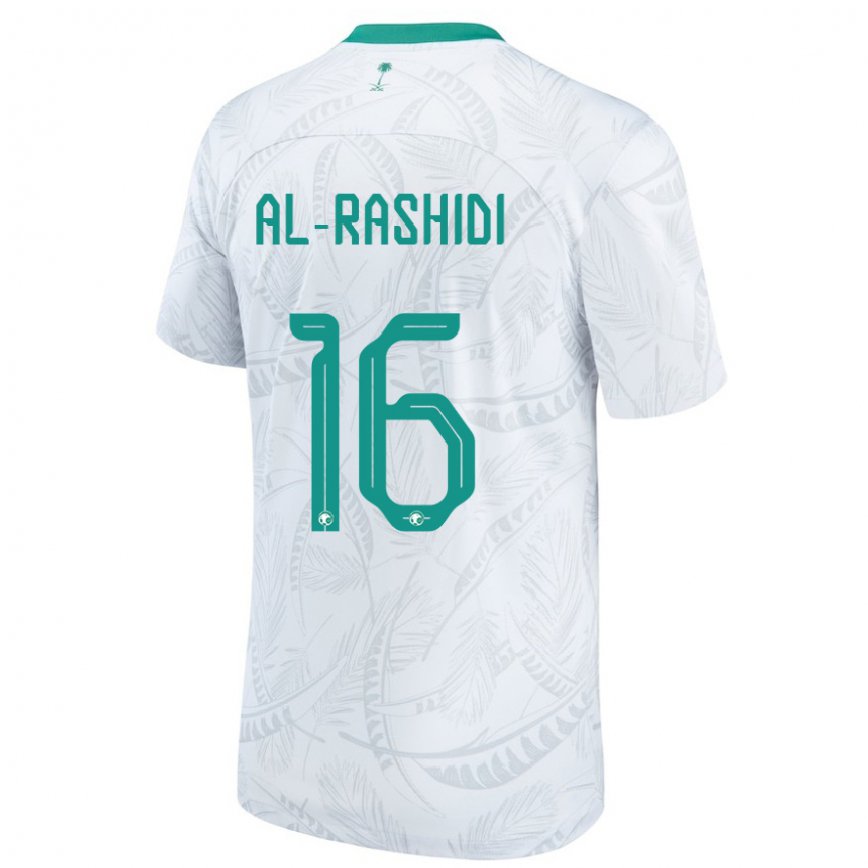 Hombre Camiseta Arabia Saudita Mohammed Al Rashidi #16 Blanco 1ª Equipación 22-24