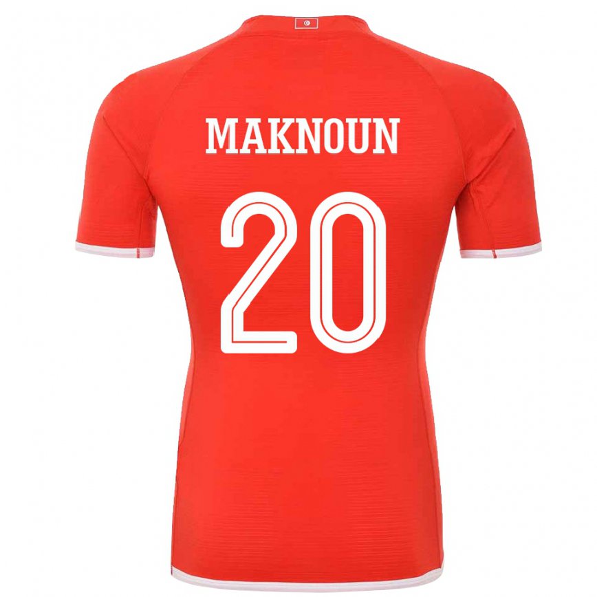 Hombre Camiseta Túnez Leila Maknoun #20 Rojo 1ª Equipación 22-24