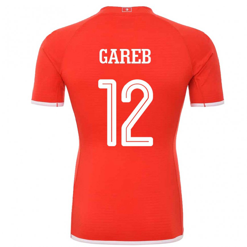 Hombre Camiseta Túnez Adem Gareb #12 Rojo 1ª Equipación 22-24