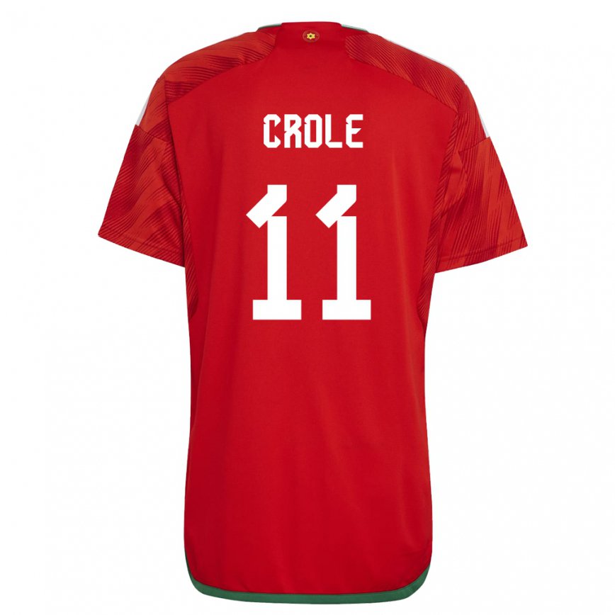 Hombre Camiseta Gales James Crole #11 Rojo 1ª Equipación 22-24