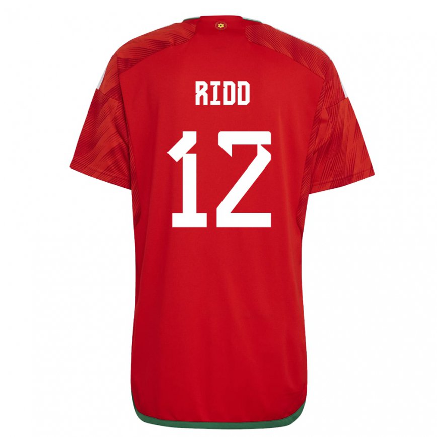 Hombre Camiseta Gales Lewis Ridd #12 Rojo 1ª Equipación 22-24