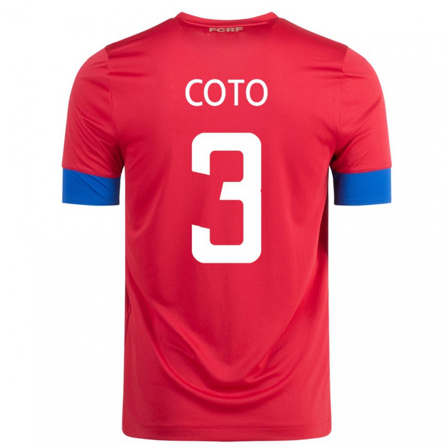 Hombre Camiseta Costa Rica Maria Coto #3 Rojo 1ª Equipación 22-24