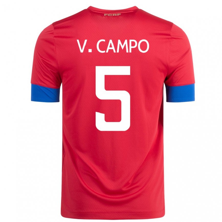 Hombre Camiseta Costa Rica Valeria Del Campo #5 Rojo 1ª Equipación 22-24