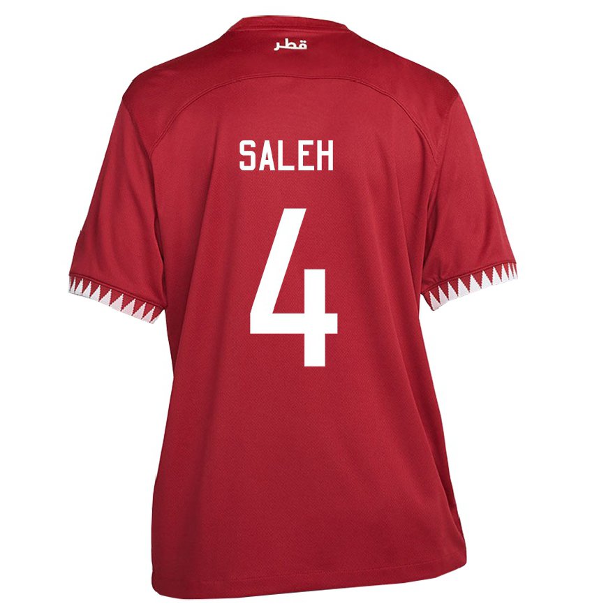 Hombre Camiseta Catar Hagar Saleh #4 Granate 1ª Equipación 22-24