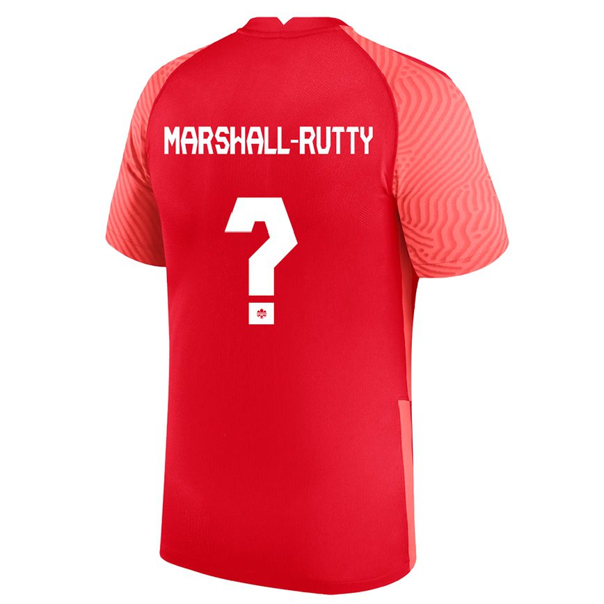Hombre Camiseta Canadá Jahkeele Marshall Rutty #0 Rojo 1ª Equipación 22-24