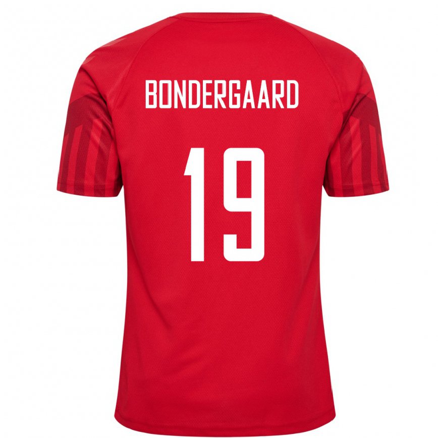 Hombre Camiseta Dinamarca Asbjorn Bondergaard #19 Rojo 1ª Equipación 22-24