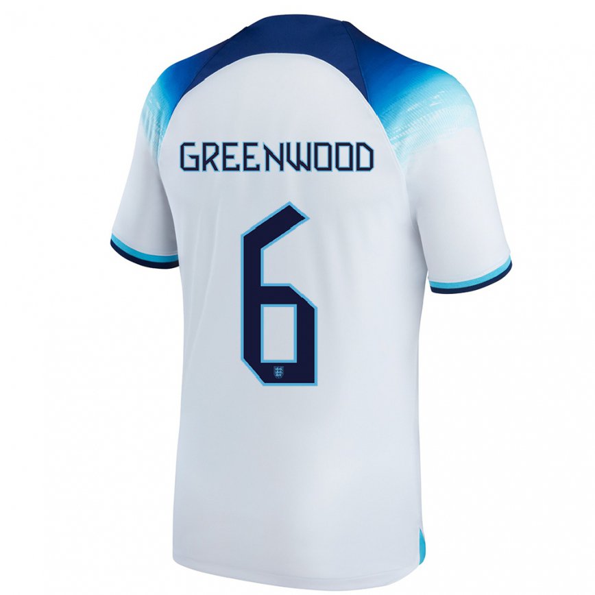 Hombre Camiseta Inglaterra Alex Greenwood #6 Blanco Azul 1ª Equipación 22-24