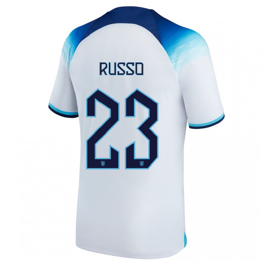 Hombre Camiseta Inglaterra Alessia Russo #23 Blanco Azul 1ª Equipación 22-24