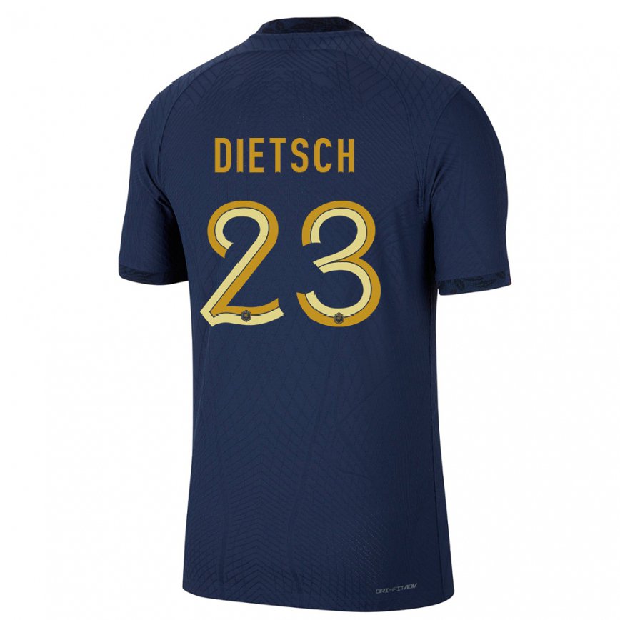 Hombre Camiseta Francia Guillaume Dietsch #23 Azul Marino 1ª Equipación 22-24