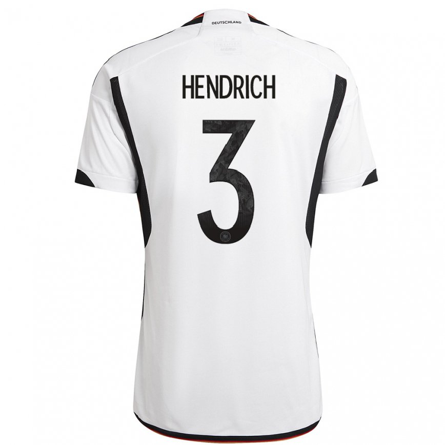 Hombre Camiseta Alemania Kathrin Hendrich #3 Blanco Negro 1ª Equipación 22-24