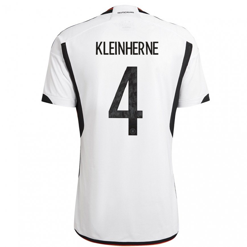 Hombre Camiseta Alemania Sophia Kleinherne #4 Blanco Negro 1ª Equipación 22-24