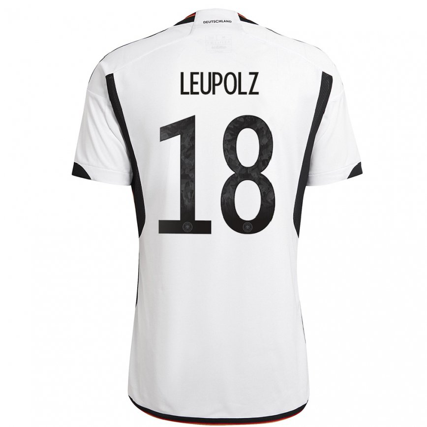 Hombre Camiseta Alemania Melanie Leupolz #18 Blanco Negro 1ª Equipación 22-24